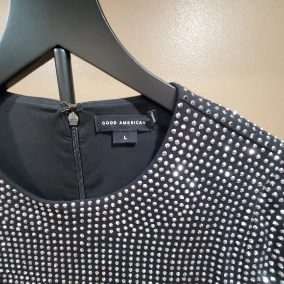 Good American Black and Silver Long Sleeve Dress - Picture 3 of 3